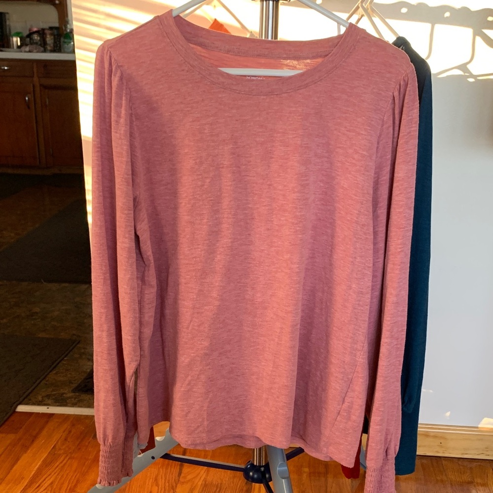Sonoma Heathered Pink Long Sleeve Top